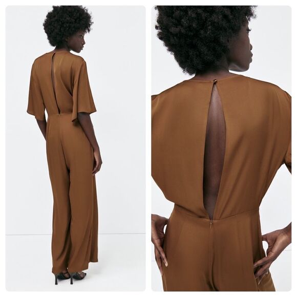 Zara Jumpsuit Wide Leg Knot Special Edition New - Picture 4 of 6